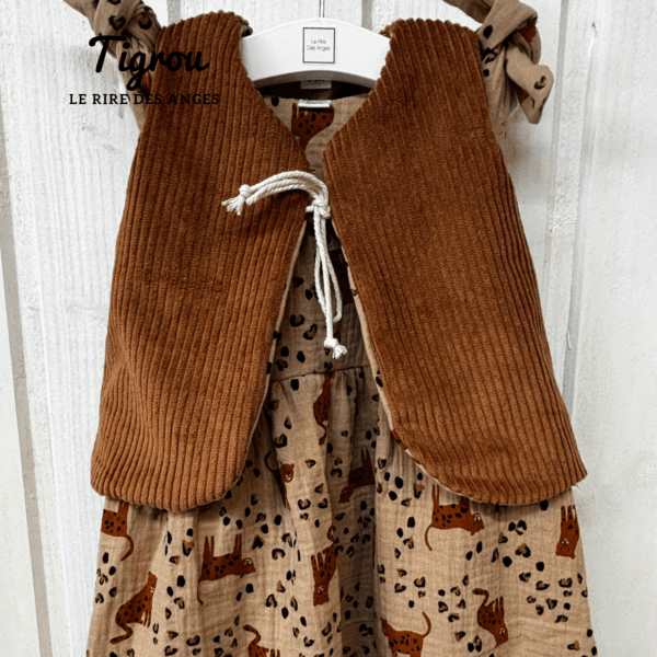 zoom tigrou Robe évolutive nouée en gaze de coton – Légère & confortable