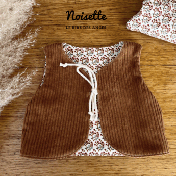 gilet berger velours noisette