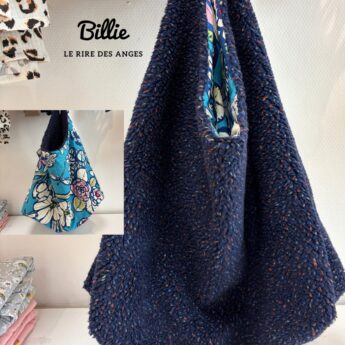 Sac fourre-tout réversible femme avec envers floral, accessoire mode pratique et tendance