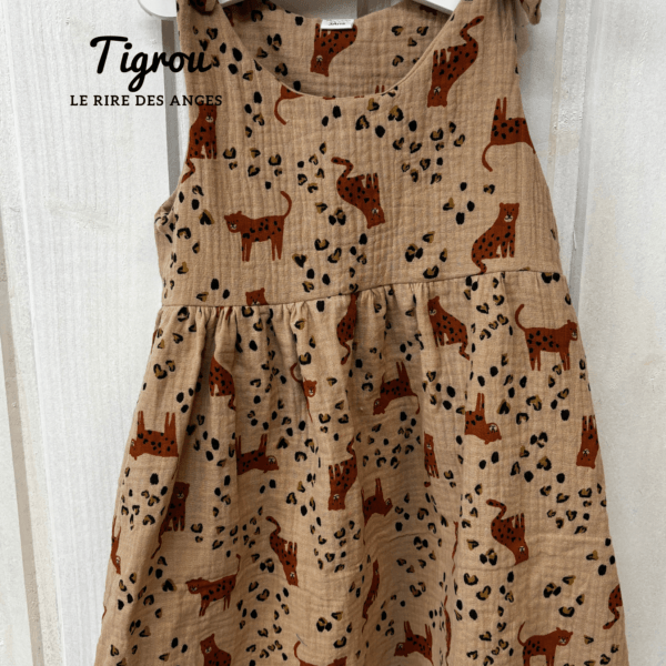 robe enfant gaze de coton Robe gaze de coton tigrou nouée aux épaules